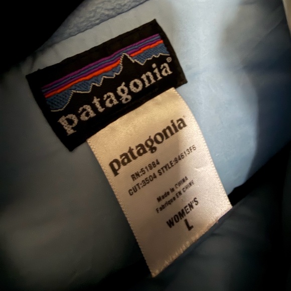 Patagonia Women Sky Blue Puffer Jacket Large - Picture 5 of 5
